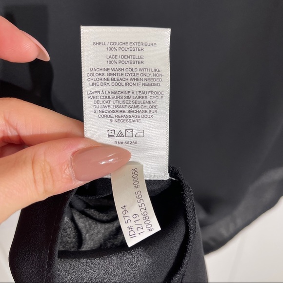 NWT Express Black Lace Shoulder Top - Picture 6 of 7